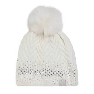 NEW FURLUX women's faux fur and cashmere beanie in white
